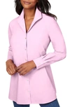 Foxcroft Cecilia Non-iron Button-up Tunic Shirt In Pink Whisper