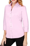 Foxcroft Mary Button-up Blouse In Pink Whisper