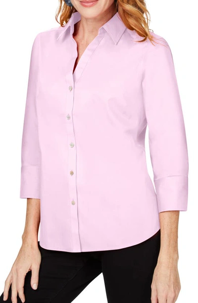 Foxcroft Mary Button-up Blouse In Pink Whisper