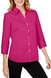 Foxcroft Oversize Cotton Blend Button-up Shirt In Azalea