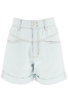 Kenzo High-waisted Denim Shorts In Blue