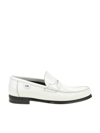 DOLCE E GABBANA DOLCE E GABBANA MEN'S WHITE LEATHER LOAFERS,A30003A115387682 41.5