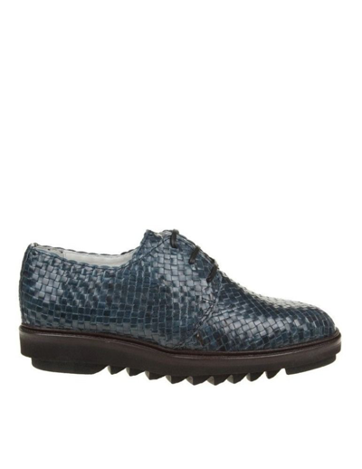 Dolce E Gabbana Men's  Blue Leather Lace Up Shoes