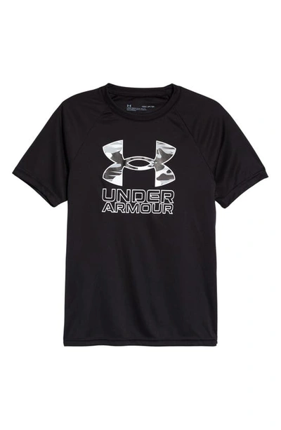 Under Armour Kids' Ua Tech™ Hybrid Performance Graphic Tee In 006 Black