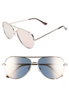 Quay High Key Mini 51mm Aviator Sunglasses In Gold/ Gold