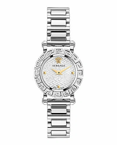 Pre-owned Versace Womens Silver 30 Mm Greca Glam Watch Ve2q00322