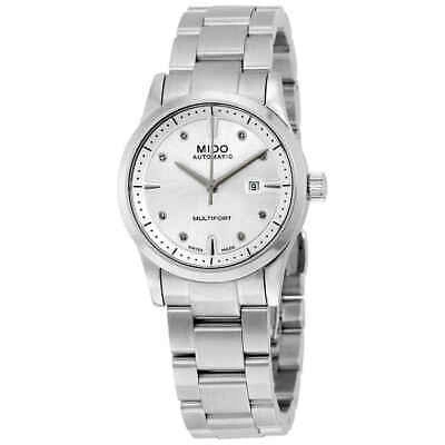 Pre-owned Mido Multifort Automatic Silver Dial Ladies Watch M005.007.11.036.00