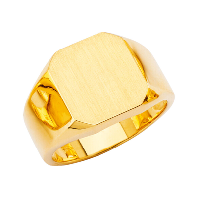 Pre-owned Td Collections Gold - 14k Yellow Gold Men's Signet Ring