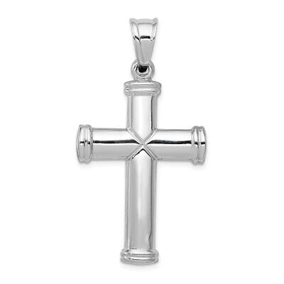 Pre-owned Skyjewelers Real 14kt White Gold Hollow Cross Pendant