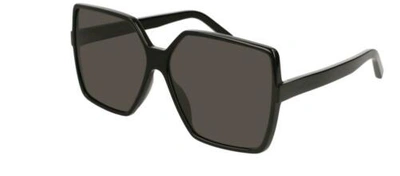 Pre-owned Saint Laurent Sl 232 Betty 001 Black Sunglasses In Gray