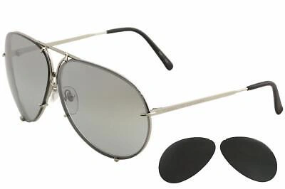 Pre-owned Porsche Design P8478 P'8478 B Titanium Pilot Sunglasses 66mm W/extra Lenses In Green