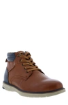 English Laundry Dariel Colorblock Leather Boot In Cognac
