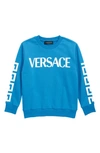 Versace Kids Blue Logo-print Cotton Sweatshirt (4-6 Years)