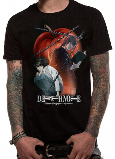 Pre-owned Death Note Official  Chained Notes Unisex T-shirt Tee & In Stock - Uk