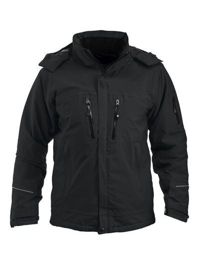Pre-owned Clique Premium Mens Padded Softshell Jacket - Detachable Hood - Blue/black/s-4xl