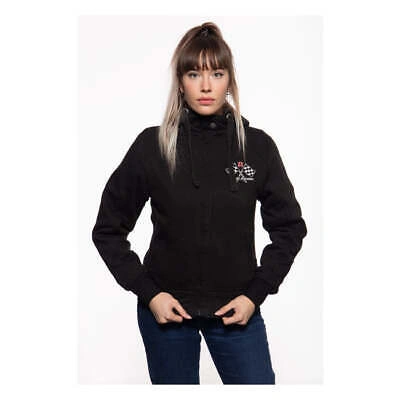 Pre-owned King Kerosin Queen Kerosin Queen Speed Garage Ladies Moto Casual Hoodie Black