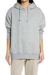 Nike Sportswear Collection Essentials Oversize Hoodie In Dk Grey Heather/white