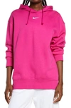 Nike Sportswear Collection Essentials Oversize Hoodie In Active Pink/ White