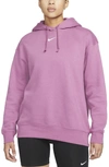 Nike Sportswear Collection Essentials Oversize Hoodie In Light Bordeaux/ White