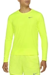 Nike Dri-fit Miler Long Sleeve Running Shirt In Volt