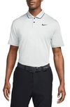 Nike Dri-fit Vapor Tipped Golf Polo In Smoke Grey/ Pure/ Obsidian