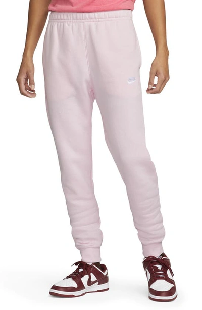 Nike Club Pocket Fleece Joggers In Pink Foam/ White
