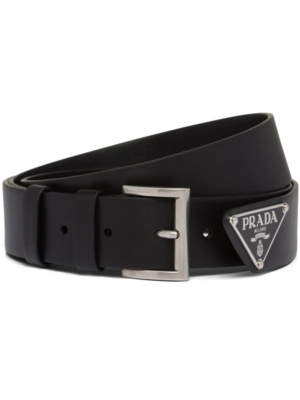 PRADA ベルト Prada Triangle-logo Leather Belt In Nero | ModeSens