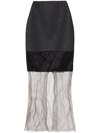 Prada Medium-length Skirt In Splicing Details In Grau