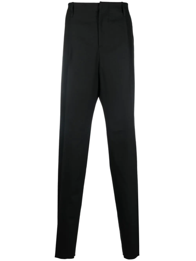 Versace Straight-leg Twill Trousers In Black