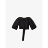 Aje Eugene Off-the-shoulder Cropped Linen-blend Top In Black