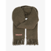 Acne Studios Canada New Fringed Wool Scarf In Light Olive