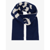 PALM ANGELS LOGO-INTARSIA DOUBLE-SIDED KNITTED SCARF
