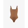 Good American Scuba Square-neck Stretch-woven Body In Light Mocha004