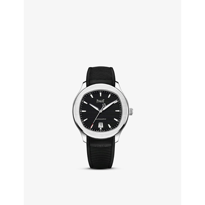 Piaget G0a47014 Polo Steel And Rubber Automatic Watch In Black