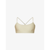 Alo Yoga Intrigue Scoop-neck Stretch-woven Sports Bra In California Sand