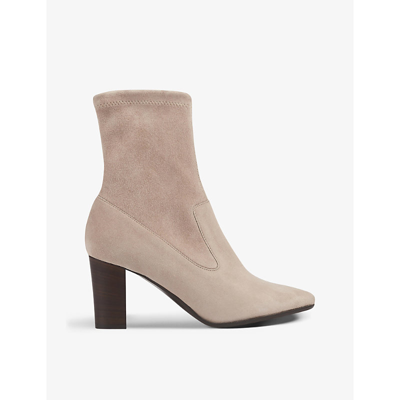 Lk Bennett Alice Stretch-suede Ankle Boots In Bro-taupe
