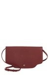 Loro Piana Sesia Leather Crossbody Wallet In Burgundy