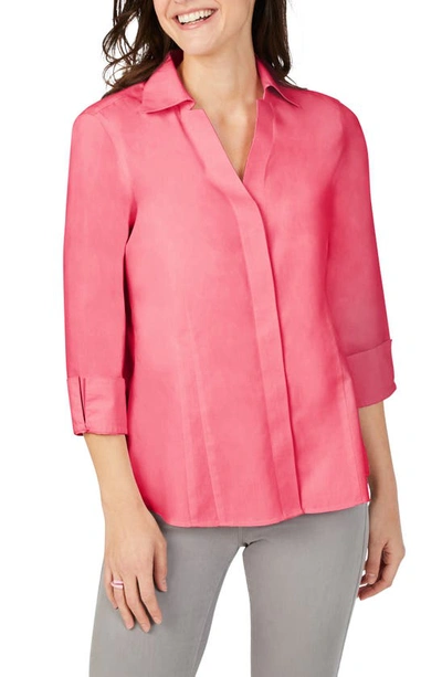 Foxcroft Taylor Fitted Non-iron Shirt In Rose Red