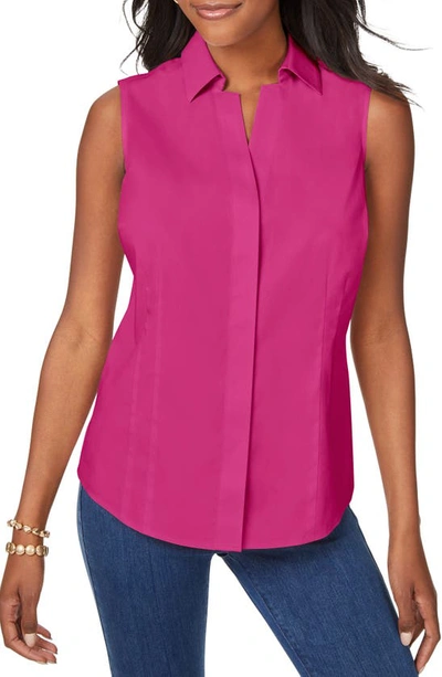 Foxcroft Taylor Non-iron Sleeveless Shirt In Pink Rosato
