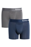 Tommy John 2-pack Cool Cotton 4-inch Boxer Briefs In Iron Grey/ Navy