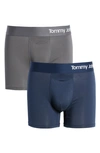 Tommy John 2-pack Cool Cotton 6-inch Boxer Briefs In Iron Grey/ Navy