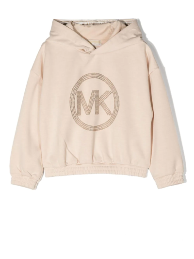 Michael Kors Kids' Sequin Logo Jersey Hoodie In Neutrals