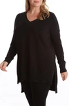 Adyson Parker Step Hem Tunic Sweater In Black