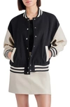 Steve Madden Alexandra Varsity Jacket In Black
