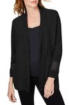 Foxcroft Pointelle Open Front Cardigan In Black