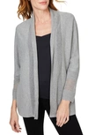Foxcroft Pointelle Open Front Cardigan In Heather Grey