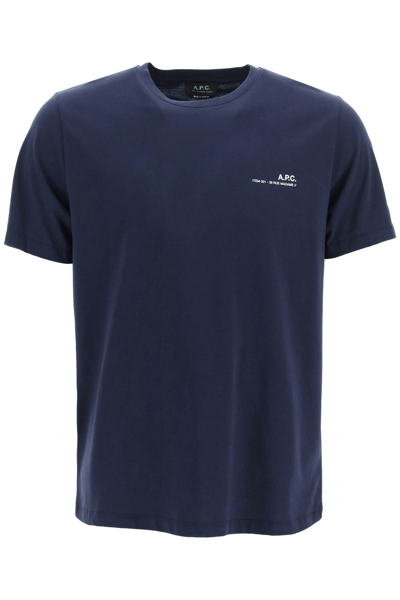 Apc A.p.c. Item 001 Logo Print T Shirt In Blue