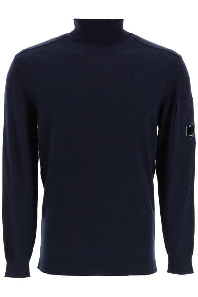C.p. Company Cp Company Cp Lens Wool Turtleneck Sweater In Blue