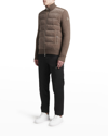 MONCLER MEN'S MARLED DOWN KNIT SWEATER