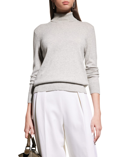 Lafayette 148 Cashmere Turtleneck Sweater In Grey Heather